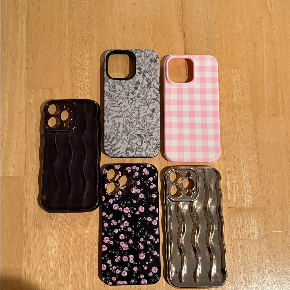 Set of 5 Stylish Phone Cases for iPhone 14 Pro Max